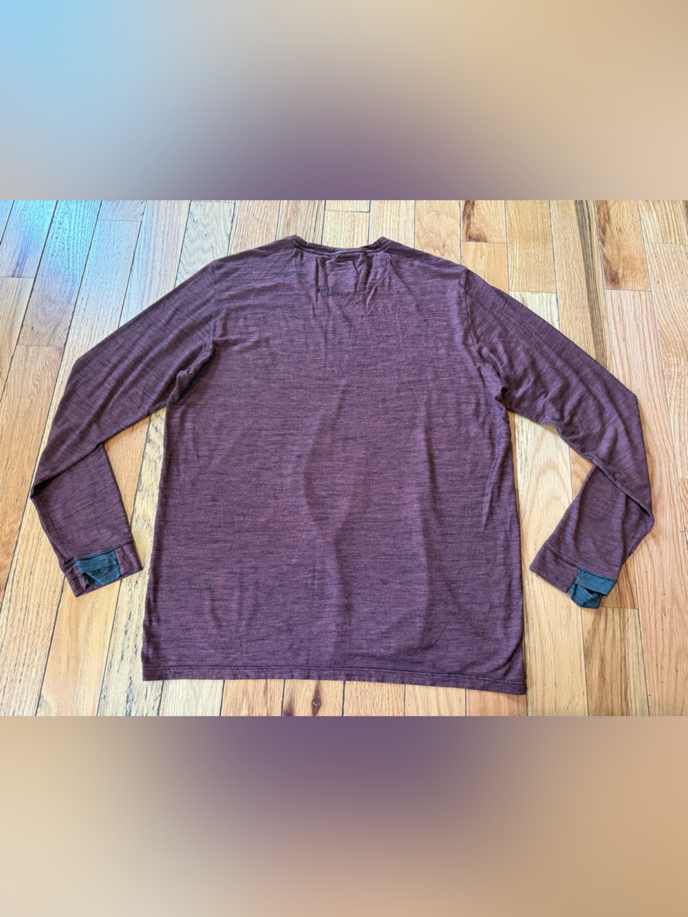 Bombas Merino Wool Tencel Blend Long Sleeve Shirt Men’s Size Large Cranberry Red - Picture 5 of 11
